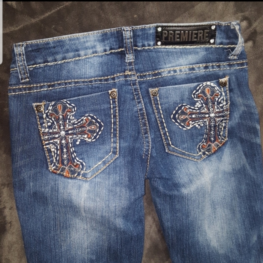PREMIERE RUE 21 EMBELLISHED SKINNY JEANS ~ NEW - Picture 1 of 8